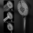 GobekUsa 3-in-1 Pressure Boost Shower Head with Hose Base - Large Water Yield