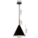 Black Wood Industrial Pendant Light