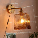 GobekUsa Amber Glass LED Wall Lamps for Living Room and Bathroom Mirror Lighting