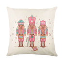 GobekUsa Christmas Santa Claus Linen Pillowcase - Sofa Cushion Cover, Decorative Living Room Pillow Cover