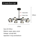 GobekUsa Glass LED Chandelier: Modern Minimalist Copper Pendant Light for Living Room & Bedroom
