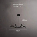 GobekUsa Black Metal Chandelier: Minimalist Hanging Light for Dining Room, Kitchen, Bedroom.