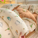 GobekUsa Cotton Flower Printed Comforter Set: Breathable Double-Layer Yarn, Soft Bedding for Girls