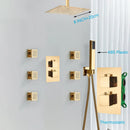 GobekUsa Gold Rainfall Shower Head Massage System Wall Mounted Bath Mixer Tap