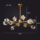 GobekUsa Diamond Crystal Brass LED Pendant Light Gold Luxury Hanglamp
