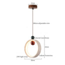 GobekUsa LED Pendant Lamp Yellow Travertine Wood Nordic Minimalism Hanging Light