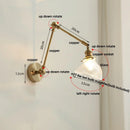 GobekUsa Brass LED Wall Light Fixture Rotatable Glass Stair Lamp