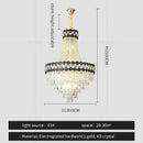 GobekUsa Crystal Chandelier Spiral Staircase Hall Lamp Duplex Living Room Hardware Texture