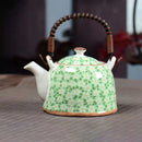 GobekUsa Blue and White Porcelain Teapot 900ml Clay Heated Kettle Puer Tea Cup Set