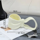 GobekUsa Bowknot Ceramic Coffee Mug Tea Cup Juice Container
