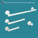 GobekUsa Bathroom Accessory Set: Towel Rack, Toilet Brush, Paper Holder, Toothbrush Holder, Soap Tray