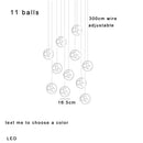 GobekUsa Colorful Balls Chandelier: Modern Dimmable Rectangle Dining Room & Bedside Hanging Lamp