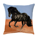 GobekUsa Galloping Horse Pillowcase: Wild Horse Print Linen Cushion Cover for Home Decoration