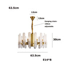 GobekUsa Alabaster Gold Chrome Chandelier Suspension Luminaire for Living Room