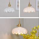 Vintage Shanghai Brass Glass Pendant Light