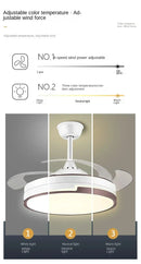 GobekUsa Copper Ceiling Fan with Energy-saving Lighting, Modern Style, 6-speed Variab
