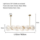 GobekUsa LED Glass Petal Chandeliers: Luxury Modern Hanging Lamps for Dining Table