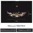 GobekUsa Kapok Flower Glass Crystal Chandelier for Living Room Dining Bedroom