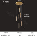 GobekUsa Cylindrical Stair Chandelier: Modern Attic Living Room Lighting