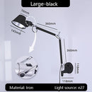 GobekUsa Industrial Black Silver Swing Arm Wall Lamp - Rotatable Miniature Table Lamp E27