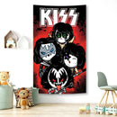 GobekUsa KISS Band Canvas Tapestry Wall Art Decor for Living Room & Bedroom