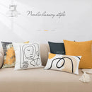 GobekUsa Abstract Geometric Print Cotton Linen Pillow Cover Nordic Style Decor Pillowcase