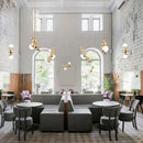 GobekUsa Dimmable LED Hanging Pendant Light for Living Room - Gold Silver Luminaire