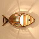 GobekUsa Bamboo Fish Wall Lamp: Retro Cafe Bar Teahouse Decor, Living Room Farm Hotel Light