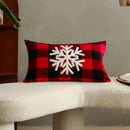 GobekUsa Christmas Letter Embroidery Plaid Cushion Cover Set