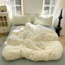 GobekUsa Cotton Flower Print Bedding Set - Romantic High-Density Comforter for Adults