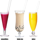 GobekUsa Clear Glass Smoothie Straws 4-Pack, 12mm Wide for Boba Bubble Tea & Milkshakes