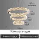 GobekUsa Golden Crystal Ring Chandelier: Luxury Gloss Ceiling Lighting for Modern Living Room
