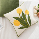 GobekUsa Embroidered Flower Pillowcase Cover for Home, Living Room, Sofa - Nordic Ins Style