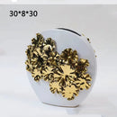GobekUsa Gold Embossed Flower Ceramic Vase for Home Decoration and Floral Arrangements