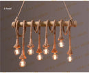 GobekUsa Bamboo Hemp Rope Pendant Lights | Retro Restaurant Bar Decor Hanging Lamps