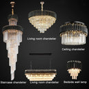 GobekUsa Gold Black Crystal Ceiling Chandelier - Round LED Pendant for Living Room Lighting