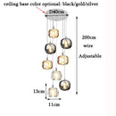 GobekUsa LED Stair Chandelier: Luxury Amber/Crystal Indoor Lighting Fixture