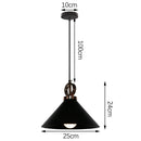 GobekUsa Black Aluminium Modern Pendant Light for Living Room Dining Table Decor