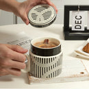 GobekUsa Espresso Cups Ceramic Cup Personalized French Coffee Gift With Lid