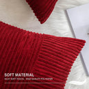 GobekUsa Corduroy Patchwork Striped Christmas Cushion Covers - Set of 2