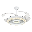 GobekUsa 42" Leaf Fan Chandelier Invisible Fan Lighting for Bedroom and Dining Room