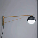 GobekUsa Black Metal Arm Glass Ball Designer Wall Lamp Luxury Fixture