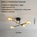 GobekUsa Glass Ball Black Chandelier - Nordic Round Dining Table Ceiling Chandelier