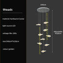 GobekUsa Crystal Glass Staircase Chandelier: Modern Nordic Luxury Living Room Lighting