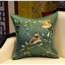 GobekUsa Birds Branches Embroidered Pillow Covers - Chinoiserie Style Chic Interiors