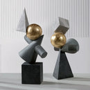 GobekUsa Geometric Gold Ball Sculpture Statues for Home Decor