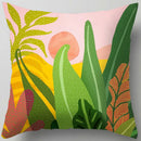 GobekUsa Blue Flower Leaves Pattern Pillowcase - Nordic Style Living Room Cushion Cover