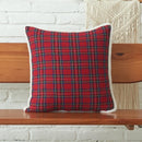 GobekUsa Christmas Letter Embroidery Plaid Cushion Cover Set