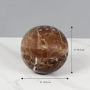 GobekUsa Beige Travertine Sphere Incense Burner - Natural Marble Stone Religious Ornament