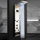 GobekUsa Dark Grey LED Shower Panel Column with Rainfall Waterfall Spa Jets